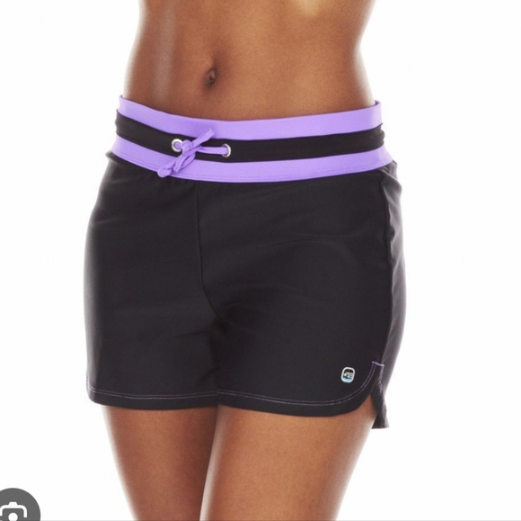 Free Country Other - Free Country Black and Lavender Swim Shorts